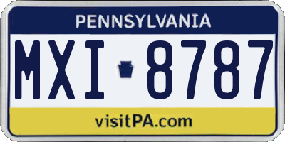 PA license plate MXI8787