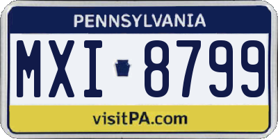 PA license plate MXI8799