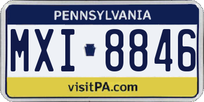 PA license plate MXI8846