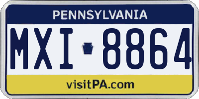 PA license plate MXI8864