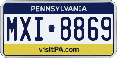 PA license plate MXI8869