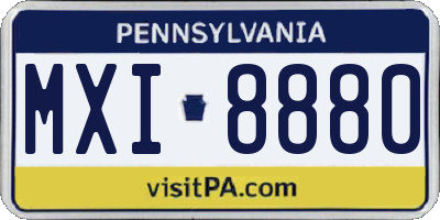 PA license plate MXI8880