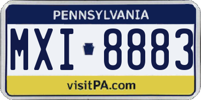 PA license plate MXI8883