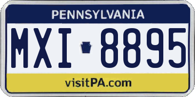 PA license plate MXI8895