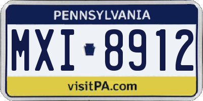 PA license plate MXI8912