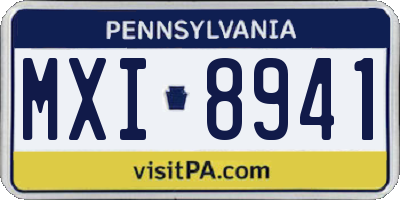 PA license plate MXI8941