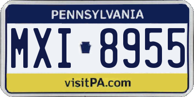 PA license plate MXI8955