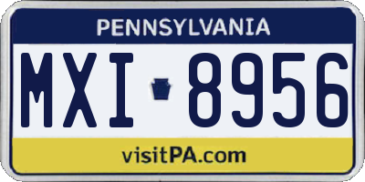 PA license plate MXI8956