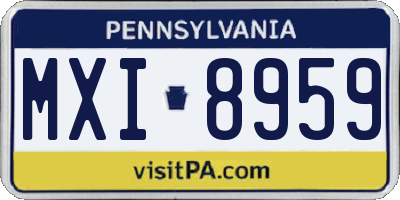PA license plate MXI8959