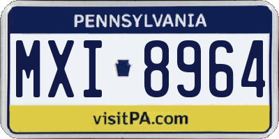 PA license plate MXI8964
