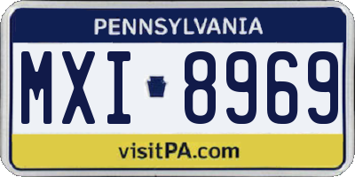 PA license plate MXI8969