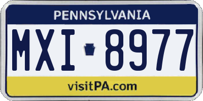 PA license plate MXI8977
