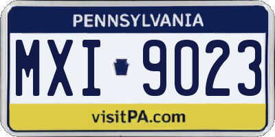 PA license plate MXI9023