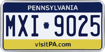 PA license plate MXI9025