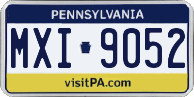 PA license plate MXI9052