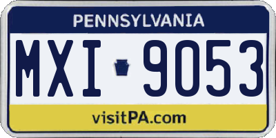 PA license plate MXI9053