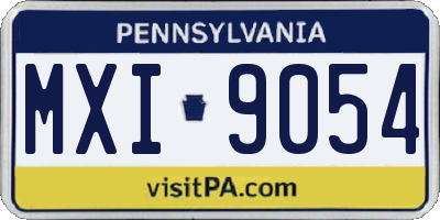 PA license plate MXI9054
