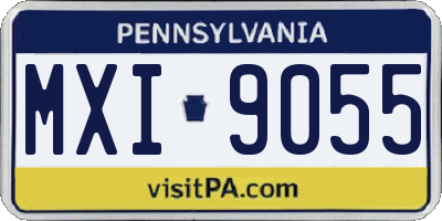 PA license plate MXI9055