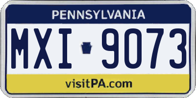 PA license plate MXI9073