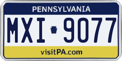 PA license plate MXI9077