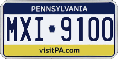 PA license plate MXI9100