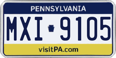 PA license plate MXI9105
