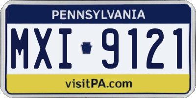 PA license plate MXI9121
