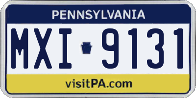 PA license plate MXI9131