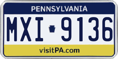 PA license plate MXI9136
