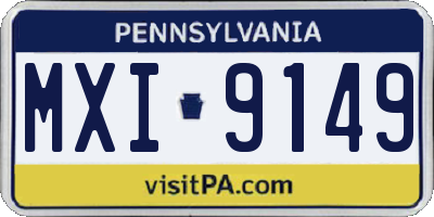 PA license plate MXI9149