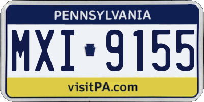 PA license plate MXI9155