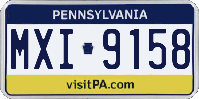 PA license plate MXI9158