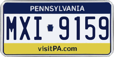 PA license plate MXI9159