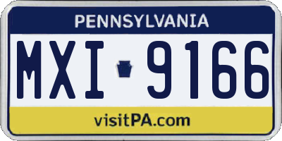 PA license plate MXI9166