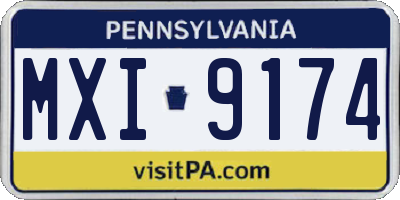 PA license plate MXI9174