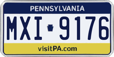 PA license plate MXI9176