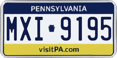 PA license plate MXI9195