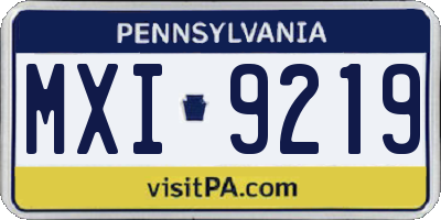PA license plate MXI9219