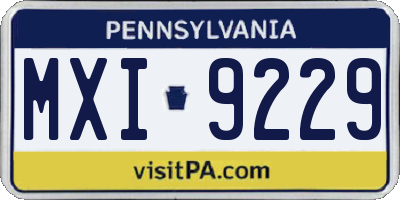 PA license plate MXI9229