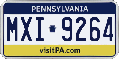 PA license plate MXI9264