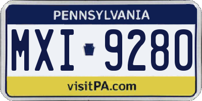 PA license plate MXI9280