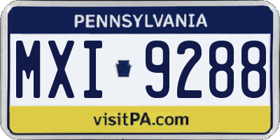 PA license plate MXI9288