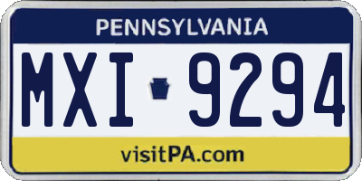 PA license plate MXI9294