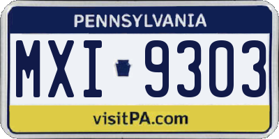 PA license plate MXI9303