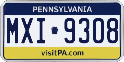 PA license plate MXI9308