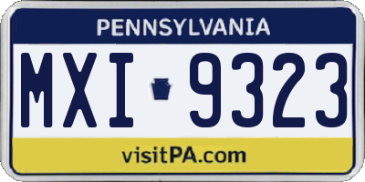 PA license plate MXI9323