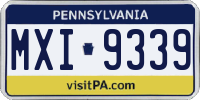 PA license plate MXI9339