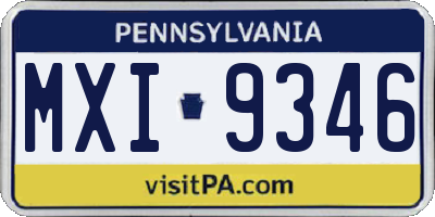 PA license plate MXI9346