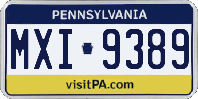 PA license plate MXI9389