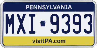 PA license plate MXI9393